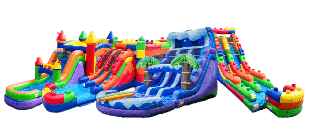 Bounce house combos and water slides